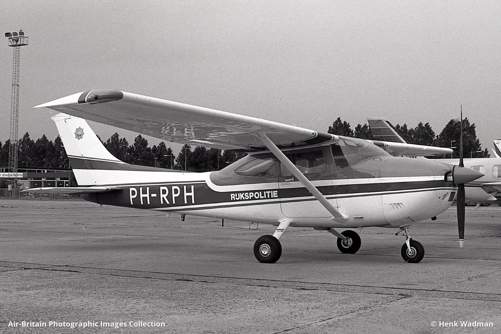 PH-RPB in Rijkspolitie service, black and white archival photograph